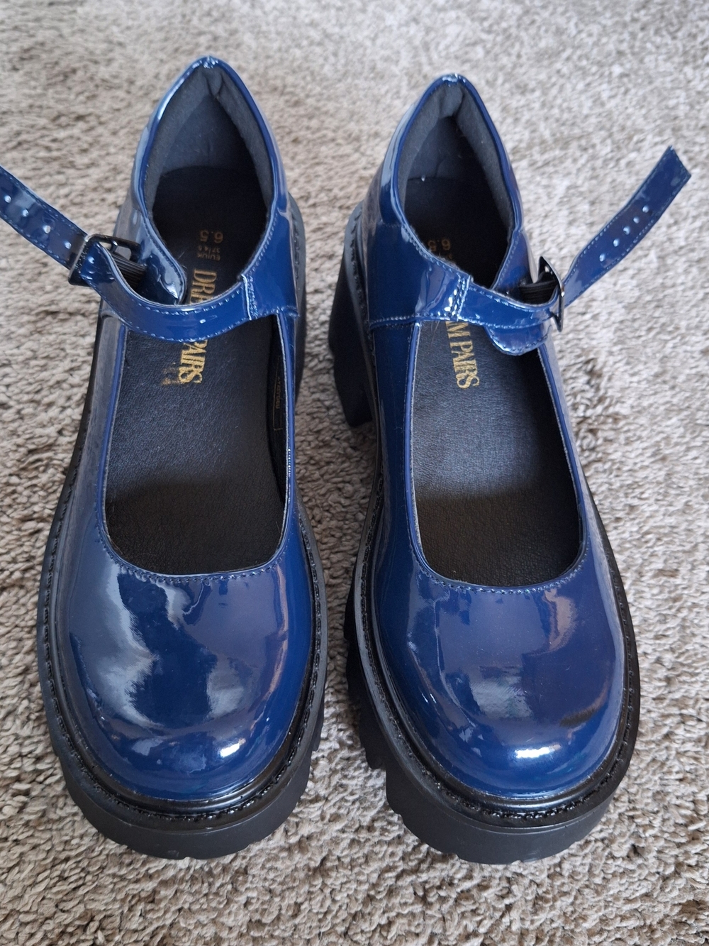 DREAM PAIRS women's Navy Shiny Navy Blue Mary Jane Pumps Size 6.5 NWB - Picture 7 of 8